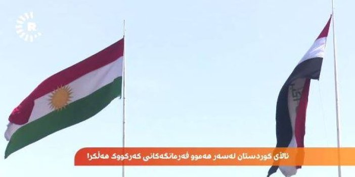 Kerkük’te binalara sözde Kürdistan bayrağı asıldı