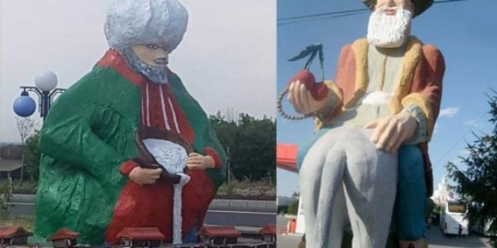 Tepki çeken Nasreddin Hoca heykeli