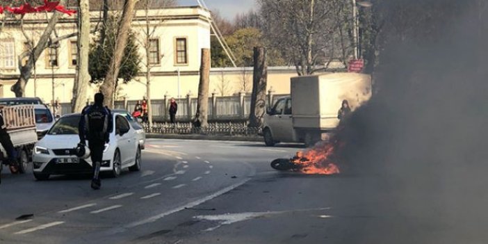 Dolmabahçe Sarayı önünde hareketli anlar