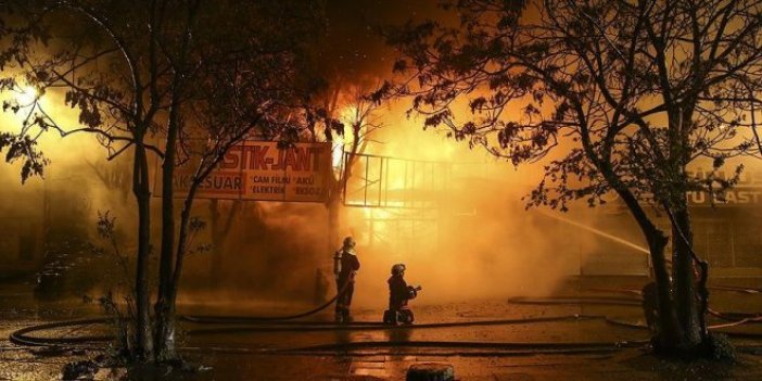 Başkentte sanayi sitesinde yangın