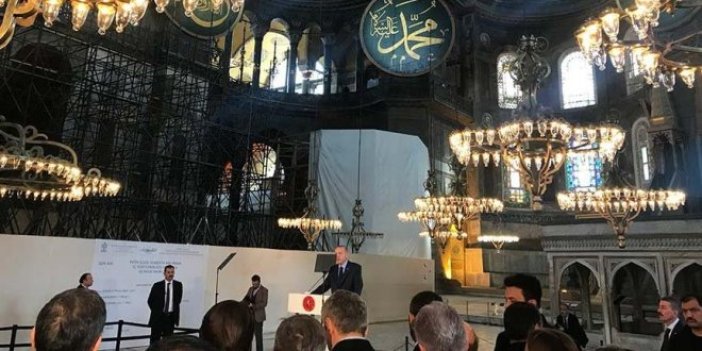 Erdoğan Ayasofya'da konuştu: "Tek parti döneminde camiler ahıra çevrildi"