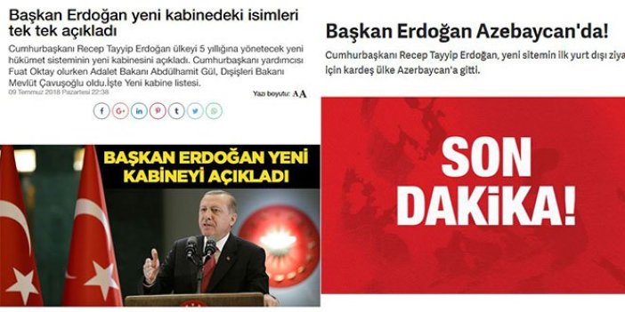 Hükümete yakın medya ‘Başkan Erdoğan’ dedi