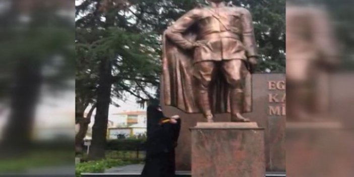 Atatürk büstüne baltayla saldıran kadın serbest bırakıldı!