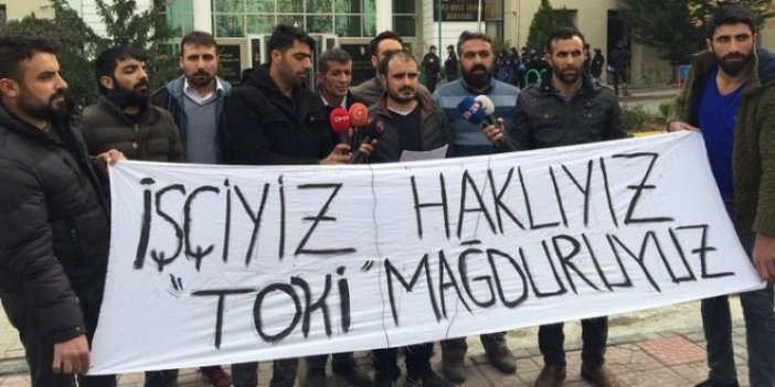 TOKİ işçileri Ankara'da eylemde