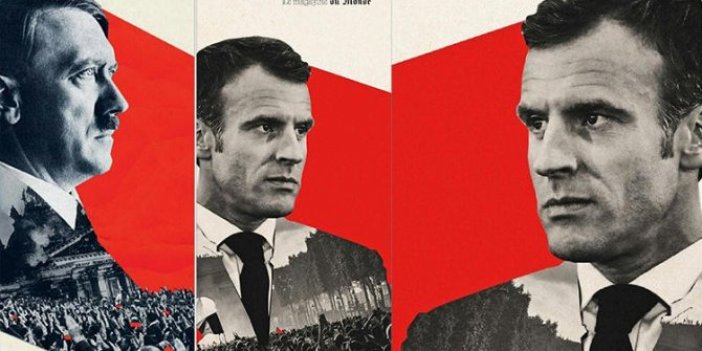 Fransa’da Adolf Hitler’i andıran Macron kapağı