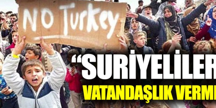 “Suriyelilere vatandaşlık vermek Türklerin vatanlarını kaybetmesidir”