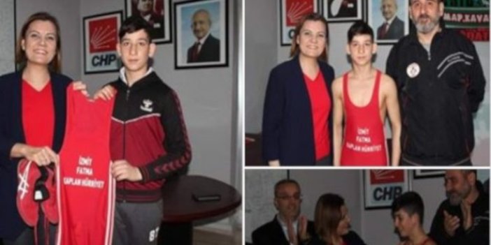 14 yaşındaki güreşçiye 'CHP ziyareti' cezası!
