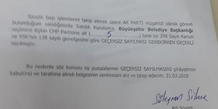 AKP'den açılmayan sandığa itiraz geldi