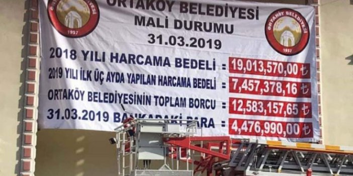 AKP'li başkan MHP'li başkandan kalan borçları afişle duyurdu!