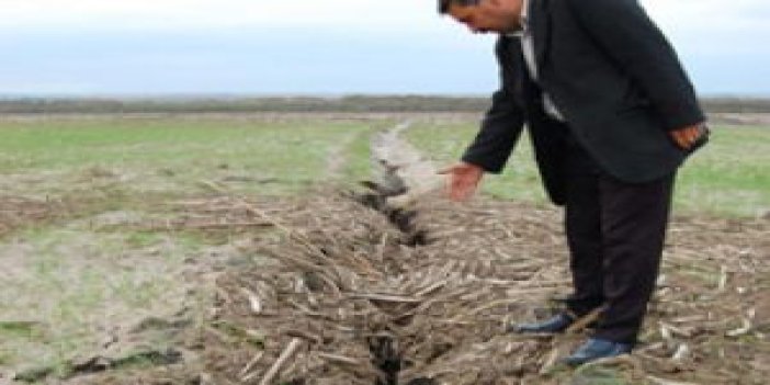 Adana’daki tarlalarda ortaya çıkan yarıklar korku