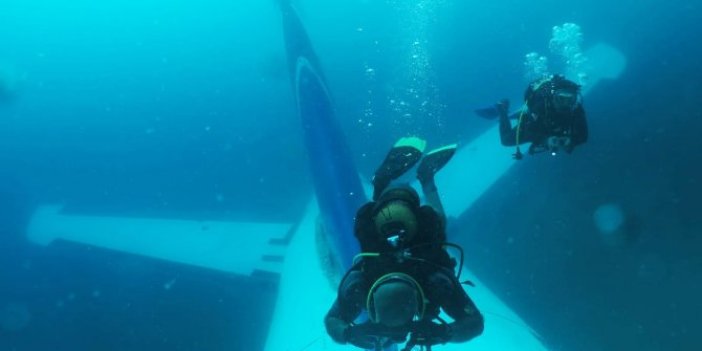 Saros'a batırılan Airbus'a ilk dalış