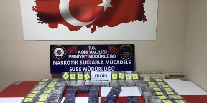 Ağrı'da 52 kilo eroin ele geçirildi