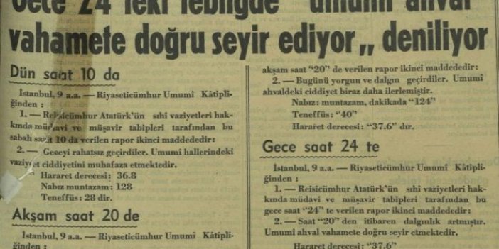Atatürk'ün vefat haberi 81 yıl önce böyle verildi