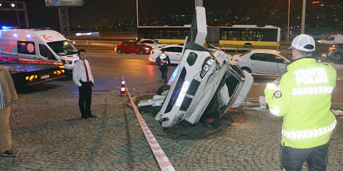 100 metre iki teker üstünde gidip devrildi