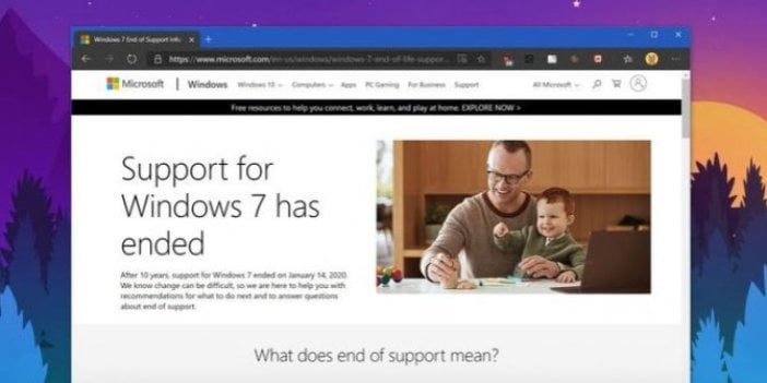 Windows 7'de Edge kullanımdan kaldırılacak