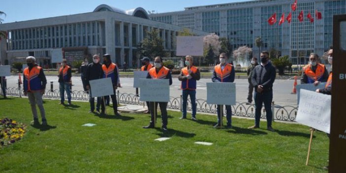 Taşeron işçilerden İBB önünde eylem