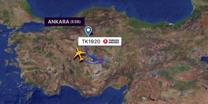 Türk Hava Yolları uçağı Ankara semalarında ay ve yıldız çizdi