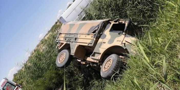 Gaziantep'te askeri araç devrildi