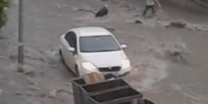 Sele kapılan kadın böyle akıp gitti