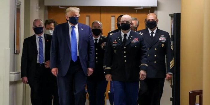 Günlük 70 bin vakanın olduğu ABD'de Trump ilk kez maske taktı!