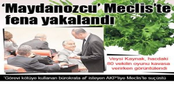 ‘Maydanozcu’ Meclis’te fena yakalandı