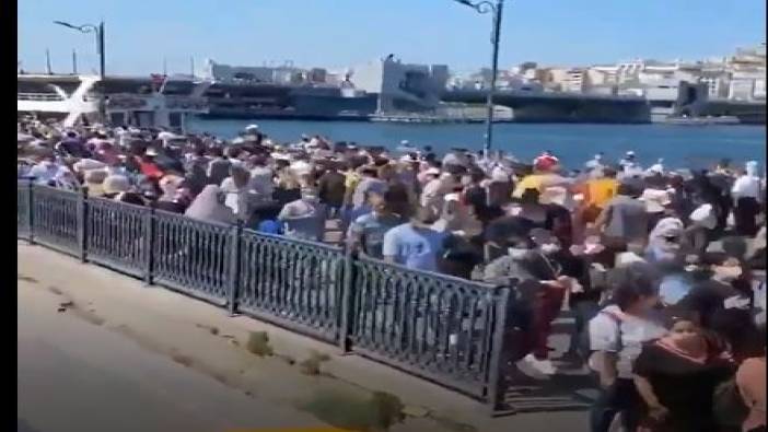 Eminönü havadan görüntülendi! Vatandaşlar yine sosyal mesafe kuralını hiçe saydı