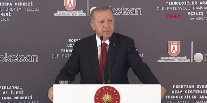 Cumhurbaşkanı Erdoğan, Uzay Sistemleri ve İleri Teknolojiler Araştırma Tesisi'nin açılışında konuşuyor