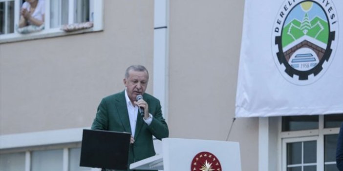 Cumhurbaşkanı Erdoğan, sel felaketinin yaşandığı Giresun'da