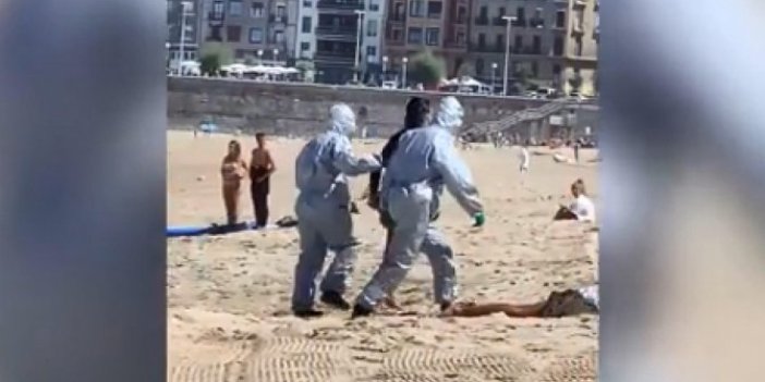Plajda korona virüs paniği: Tehlikeyi ucuz atlattılar