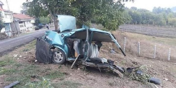 İkiye bölünen araçtan sağ kurtuldu,  Zonguldak'ta akılalmaz kaza