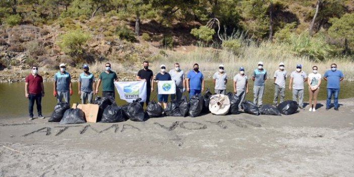 Fethiye'de çevre temizliğinde 850 kilogram atık toplandı