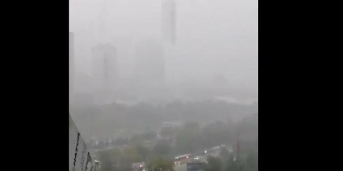 Yağmurun şiddetini görünce gözlerine inanamadı. İstanbul'da neler oluyor
