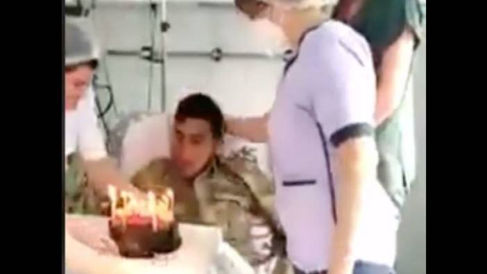 Çatışmada yaralanan Azerbaycan askerine duygulandıran doğum günü sürprizi