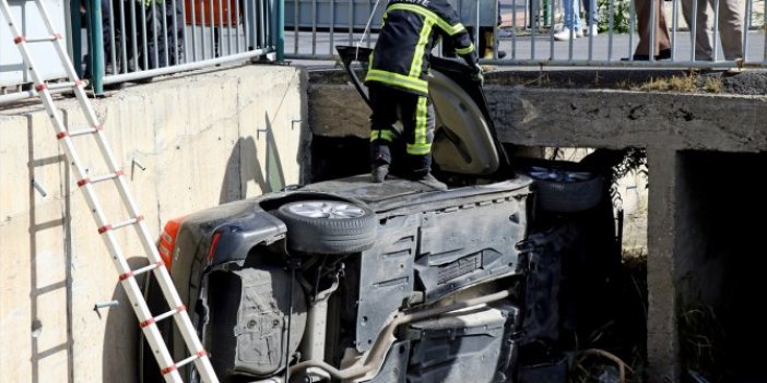 Kayseri'de otomobil kanala düştü: 1 yaralı