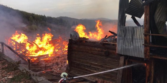 Bartın'da köy evleri yandı