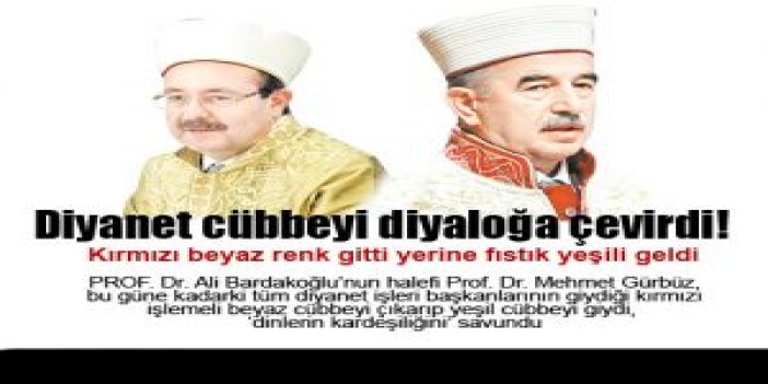 Diyanet  diyalog cübbesi giydi!