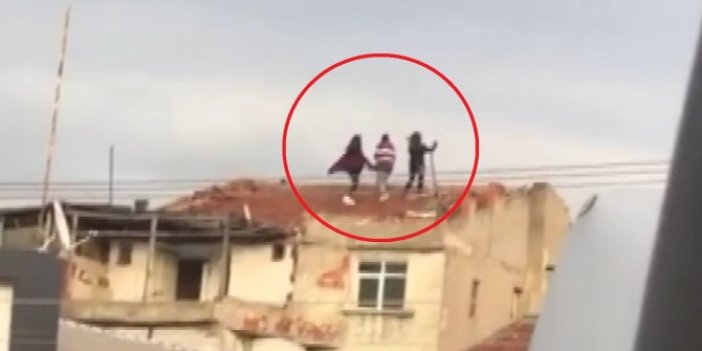 Tiktok'ta beğenilmek için 3 genç kızın çatıda yaptıklarına inanamayacaksınız
