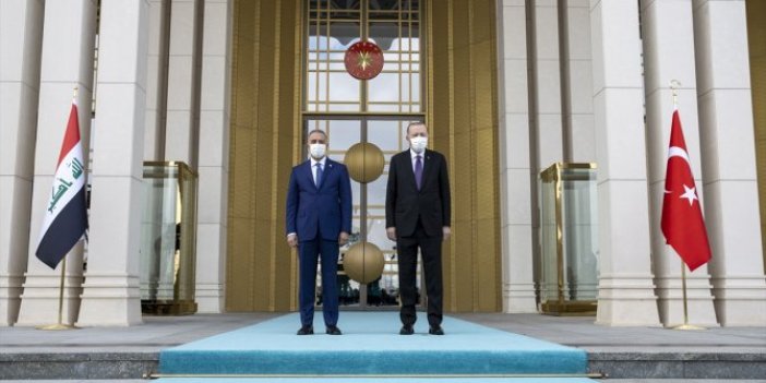 Cumhurbaşkanı Erdoğan, Irak Başbakanı Kazımi'yi resmi törenle karşıladı