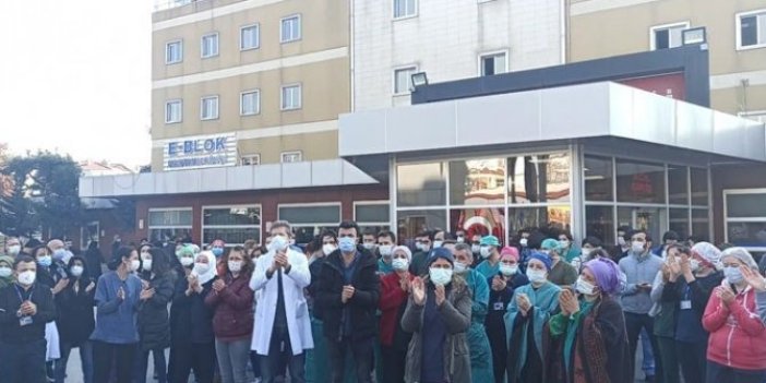 Bir hastanede daha sağlık çalışanlarından protesto