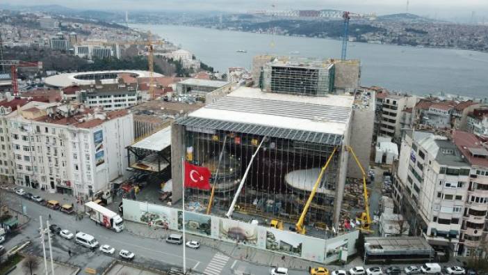 AKM inşaatının yüzde 80'i tamamlandı. Atatürk Kültür Merkezi'deki son durum havadan görüntülendi