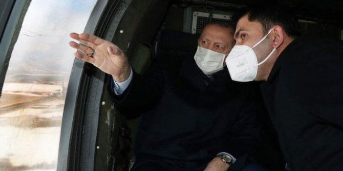 Cumhurbaşkanı Erdoğan Elazığ’da. Helikopterden deprem konutlarını inceledi