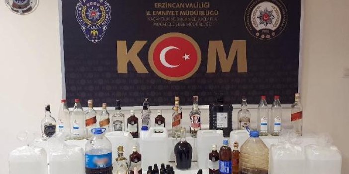 Erzincan'da 'sahte içki' operasyonu; 30 litre etil alkol ele geçirildi