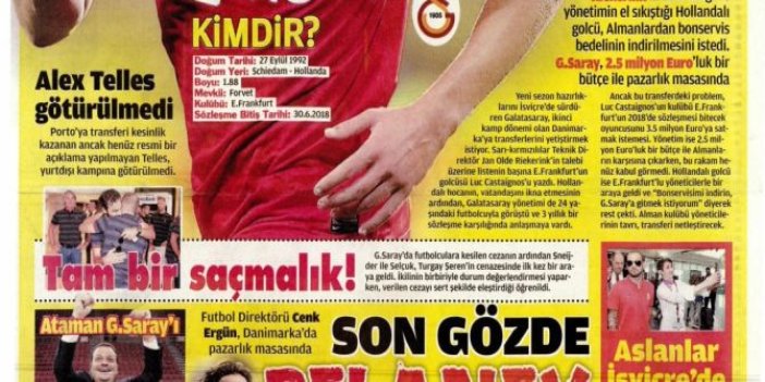 Günün Spor Manşetleri - 11 07 2016