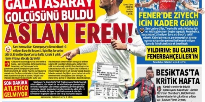 Günün Spor Manşetleri - 02 08 2016