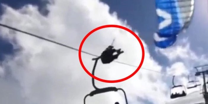 Bingöl'de paraşütçü tellere takıldı