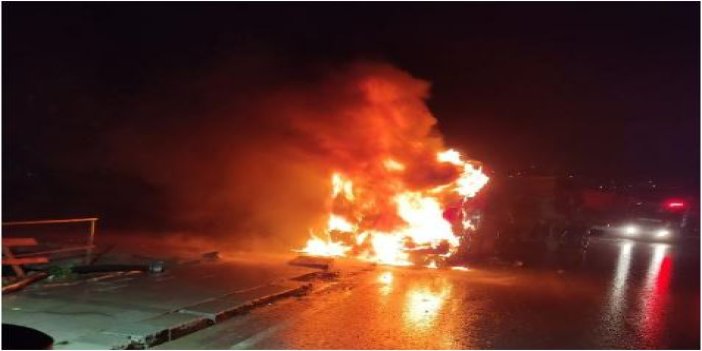 İstanbul'da kamyon alev alev yandı