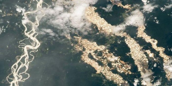 NASA uzaydan görüntüledi altın nehirleri gün yüzüne çıktı. Peru'yu delik deşik etmişler