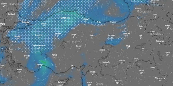 Dünyaca ünlü meteoroloji sitesi yeni haritayı paylaştı. Kar yağışı daha da artacak