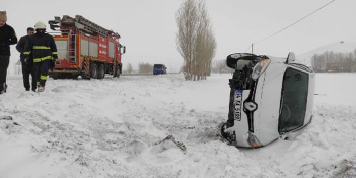 Van'da kar kazaları: 1 ölü, 8 yaralı