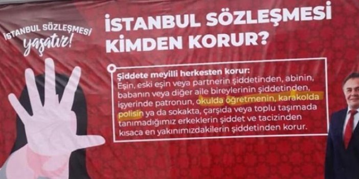 İçişleri Bakanlığından CHP'li Belediye Başkanı'na soruşturma. İstanbul Sözleşmesi afişi astı